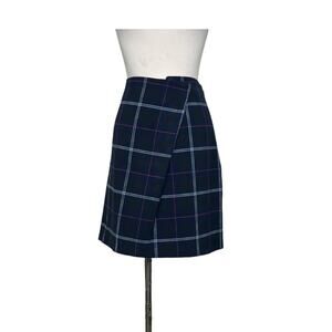 Banana Republic blue plaid preppy mini skirt size 6